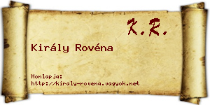 Király Rovéna névjegykártya